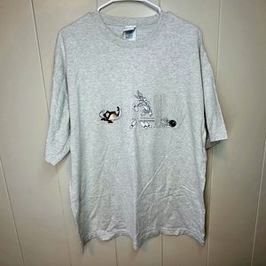 Vintage Looney Tunes Embroidered T-Shirt XL Warner Bros 2001 y2k Taz Bugs